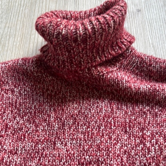 J. Crew Red Chunky Knit Turtleneck Sweater - Picture 3 of 3